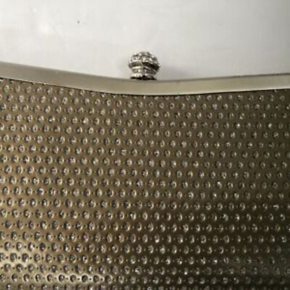 Gregory Ladner Clutch Handbag Gold Evening Bag With Silver Chain View 4